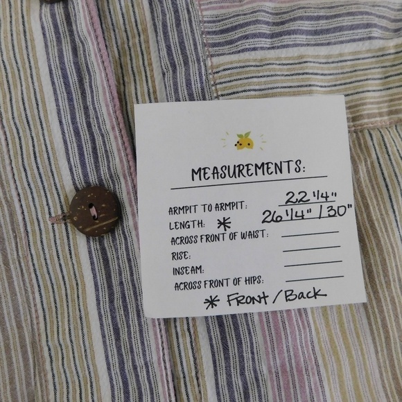 FREE PEOPLE High Tide Multi Stripe Button Down Top Shirt Purple Night Small - Picture 11 of 11
